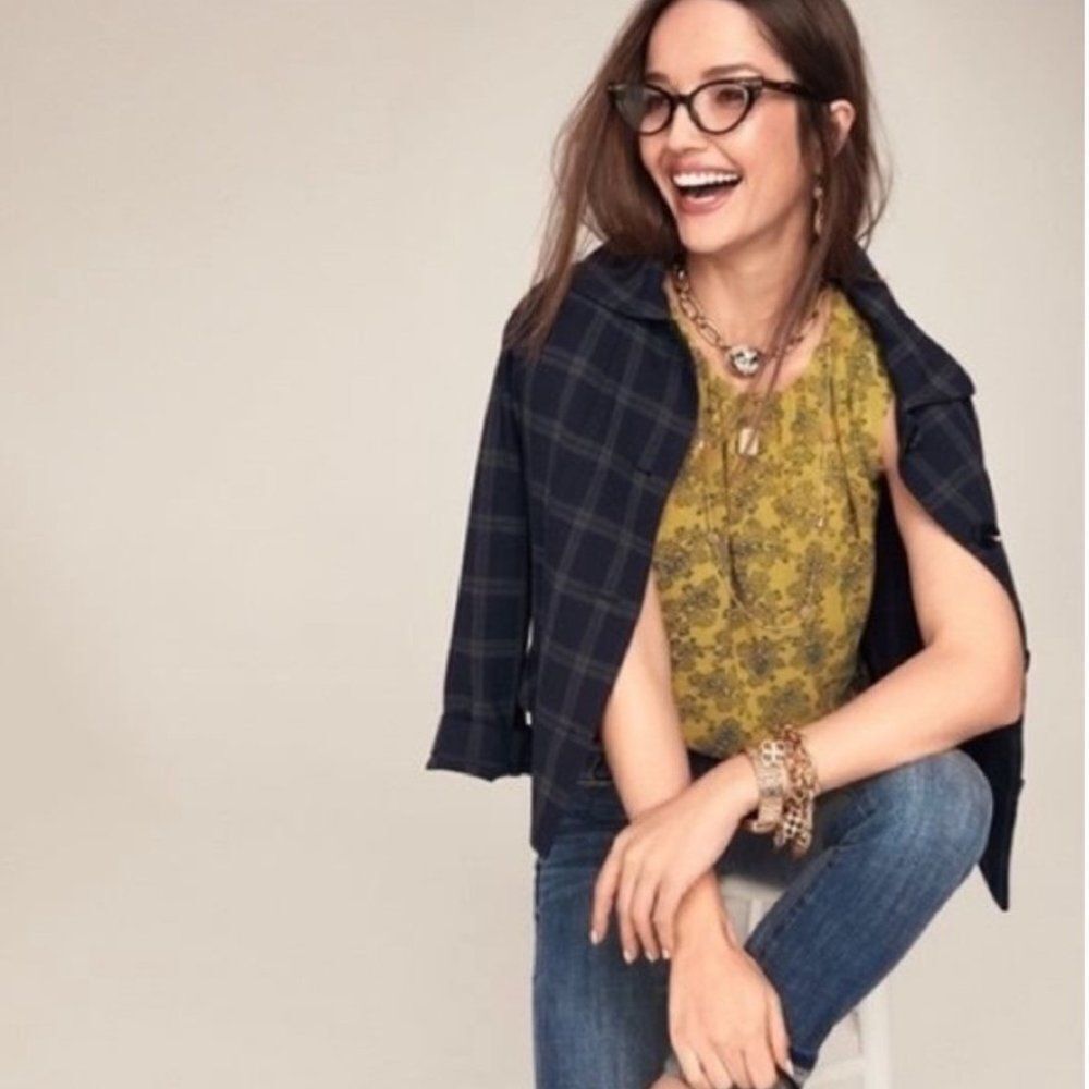 CAbi Paisley Printed Blouse 3617 in Gold Small